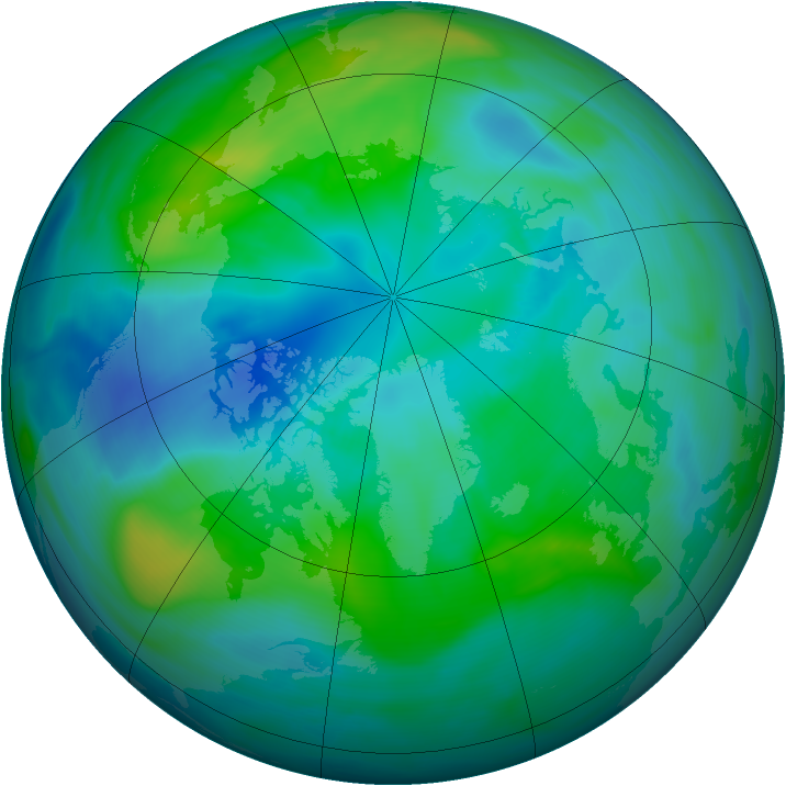 Arctic ozone map for 11 October 2006